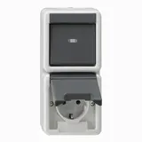 GIRA 417630 surface-mounted combination WG AP 2-fold, vertical, changeover switch | gray