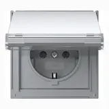 GIRA 441065 SCHUKO socket TX_44 Hinged cover, label | aluminium