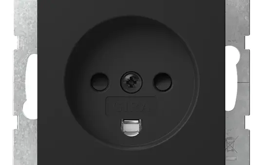 GIRA 4422005 international socket system 55 DK, contact protection | matt black