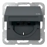 GIRA 441428 SCHUKO socket system 55 Touch protection, hinged lid | anthracite