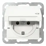 GIRA 441427 SCHUKO socket system 55 Touch protection, hinged lid | pure white satin matt