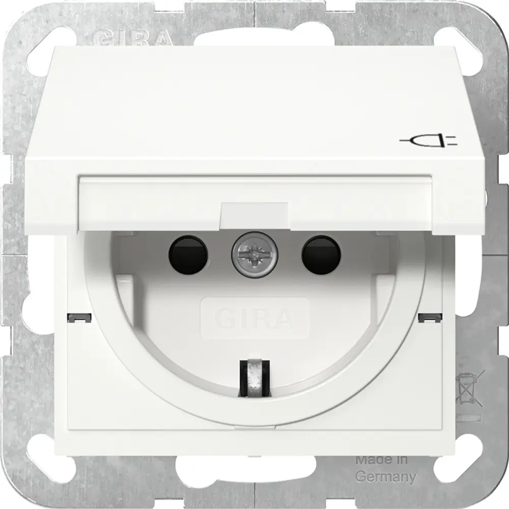 GIRA 475427 SCHUKO socket system 55 Touch protection, hinged cover ...