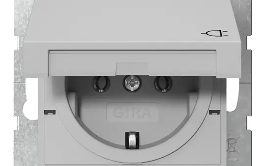 GIRA 4454015 SCHUKO socket system 55 Hinged lid | gray matt