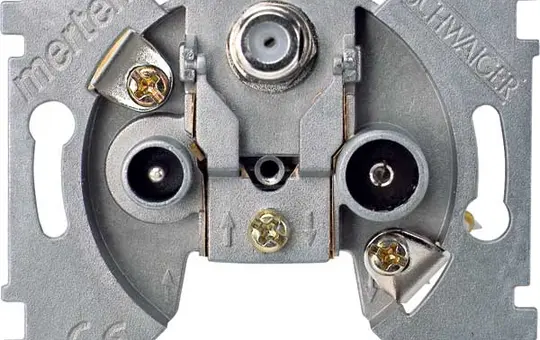 MERTEN 466097 antenna socket 3-fold, SAT, stitch, 2 dB