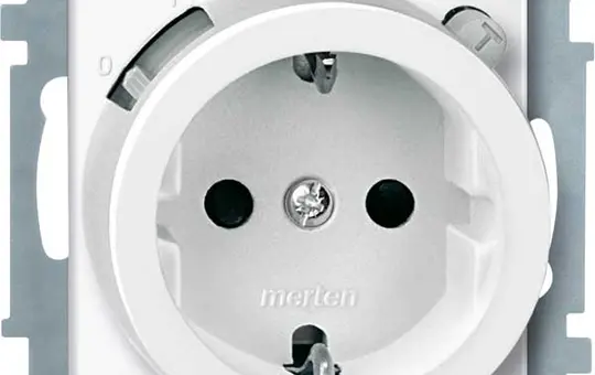 MERTEN 233819 SCHUKO socket system M FI circuit breaker, touch protection | polar white glossy