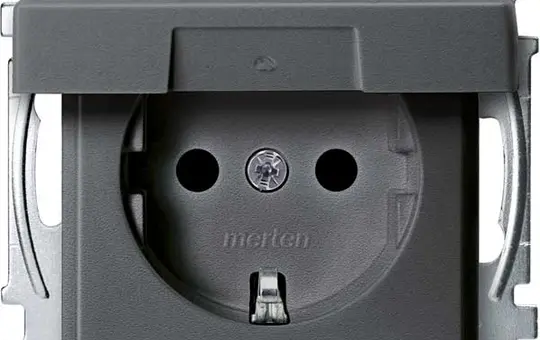 MERTEN MEG2414-0414 SCHUKO socket system M IP44, hinged cover, screw terminals | anthracite