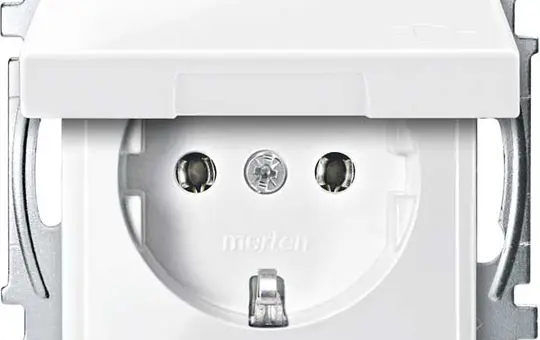 MERTEN MEG2311-0319 SCHUKO socket system M Hinged lid | polar white glossy