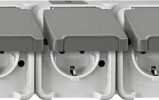 MERTEN MEG2391-8029 SCHUKO socket AQUASTAR 3-fold, horizontal | light gray