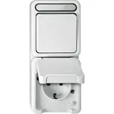 MERTEN MEG3494-8019 surface-mounted combination AQUASTAR 1-way, changeover switch, touch protection | polar white