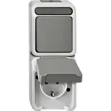 MERTEN MEG3495-8029 surface-mounted combination AQUASTAR 1-way, toggle switch | light gray