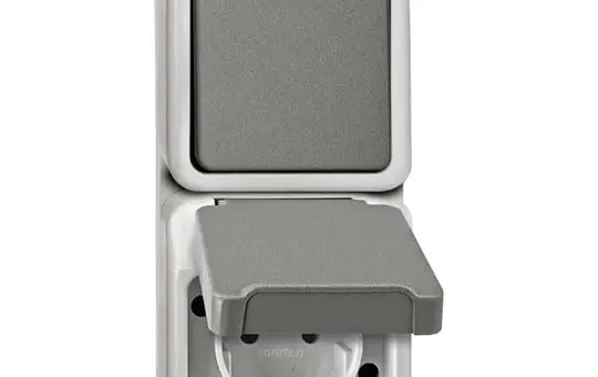 MERTEN MEG3495-8029 surface-mounted combination AQUASTAR 1-way, toggle switch | light gray