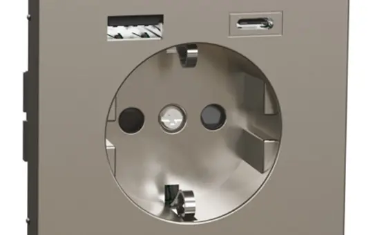 MERTEN MEG2367-6050 SCHUKO socket design USB A/C, 3.0 A | nickel metallic