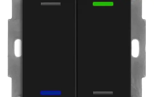 MDT BE-TAL55T206.01 KNX pushbutton light 55 m. temperature. 2-fold, neutral | matt black