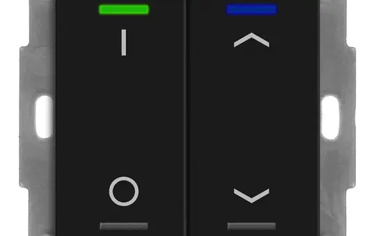 MDT BE-TAL55T206.D1 KNX pushbutton light 55 m. temperature. 2-fold, IO, arrows | matt black