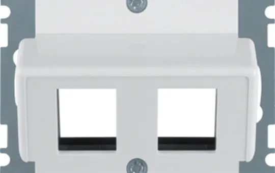 BERKER 146409 Modular Jack Cover B.3/Q.1/Q.3/Q.7 2-fold, crown | polar white glossy