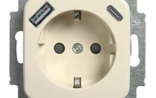 BUSCH-JAEGER 20EUCB2USBAC-212 SCHUKO socket Duro 2000 USB A/C, 2.4A | white