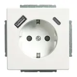 BUSCH-JAEGER 20EUCB2USBAC-884 SCHUKO socket Future USB A/C, 2.4A | studio white matt