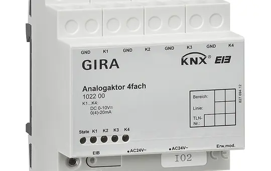 GIRA 102200 KNX analog actuator 4-fold