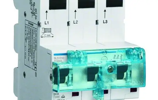 HAGER HTS350C SLS switch 3-pin Cs characteristic 50A, QuickConnect