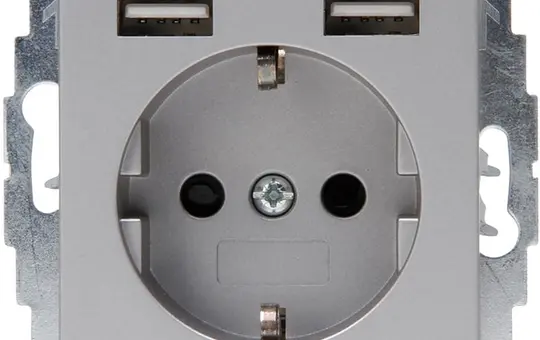 KOPP 296229080 SCHUKO socket ATHENIS 2x USB A, 2.4 A | pure white