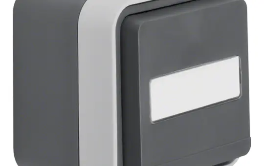 BERKER 47413515 desc. SCHUKO surface-mounted socket W.1 1-fold, hinged lid | grey/light gray matt