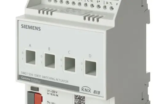 SIEMENS 5WG1534-1DB31 KNX switching actuator 4-fold, 16/20 A