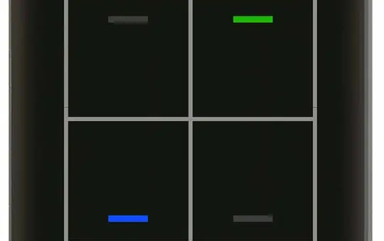 MDT BE-GTL40S.01S KNX glass button II Light 4-fold, neutral | black/black