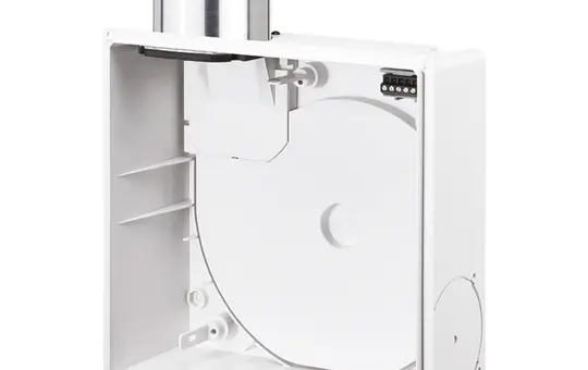 HELIOS 08114 housing with fire protection UP Universal exhaust air and second connection possible