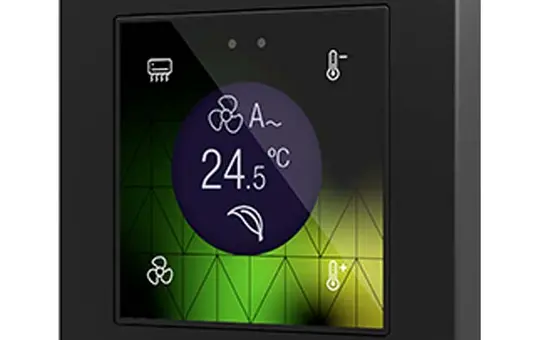 ZENNIO ZVIF55DV2 KNX pushbutton sensor Flat 55 4-fold, with display | black