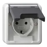 GIRA 4450 35 desc. SCHUKO socket top part WG AP Hinged lid | gray