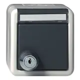 GIRA 456730 SCHUKO socket surface-mounted IP44 1-fold, lock, various closures | gray