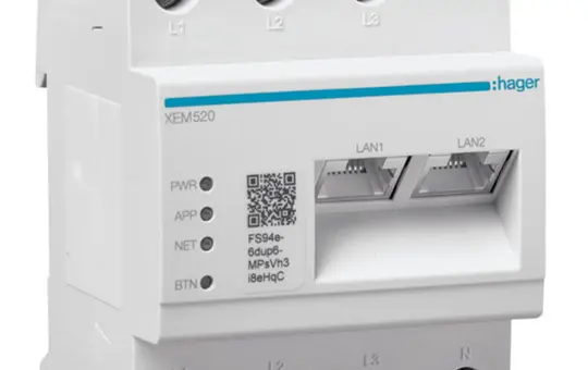 HAGER XEM520 load manager as a modular device up to 20 charging points