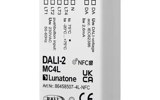 LUNATONE 86458507-4L-NFC DALI-2 control module App Controller activated, Android app