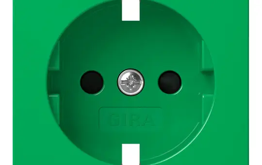 GIRA 4984107 cover for SCHUKO socket system 55 IT, contact protection | green