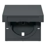 GIRA 494228 Cover for SCHUKO socket full plate System 55 with hinged lid and shutter | anthracite
