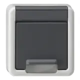 GIRA 494230 Cover for SCHUKO socket outlet AP Hinged lid, touch protection | gray