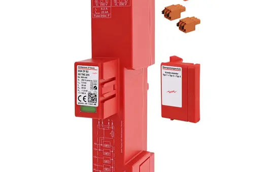 DEHN 909440 combination arrester 30 kA, 4+0 circuit, incl. overcurrent voltage.