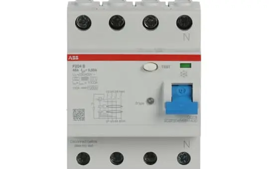 ABB F204B-40/0.03 FI circuit breaker 4-pole 30mA type B 40A