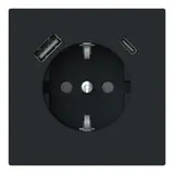 BUSCH-JAEGER 20 EUCB2USBAC-45M SCHUKO socket type linear USB A/C, 3 A, touch protection | matt black