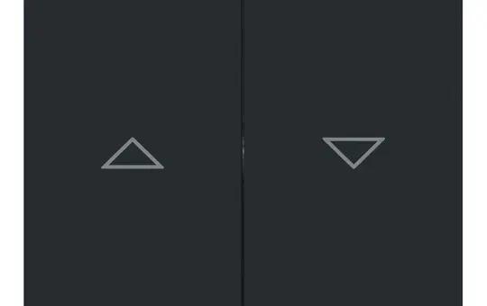 BUSCH-JAEGER 1785 JA-45M blind rocker type linear 2-fold, arrows | matt black