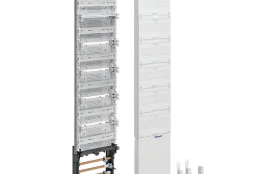 HAGER ZH55SAR2 distribution panel universZ with busbars, RFZ field 5 rows and APZ at the top | 1350 mm