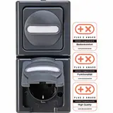 KOPP 130815000 surface-mounted combination BLUE ELECTRIC 1-way, toggle switch | anthracite
