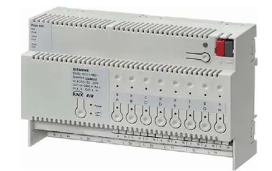 SIEMENS 5WG1502-1AB02 KNX switching actuator 8-fold, 16 A, 8 binary inputs