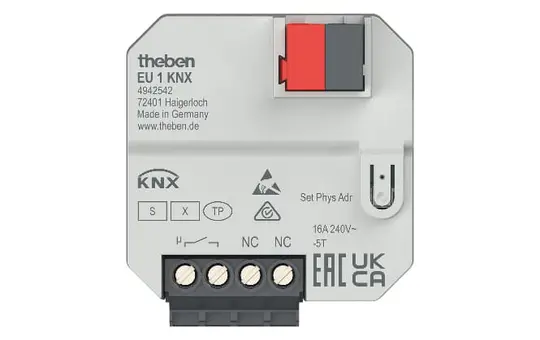 THEBEN EU 1 KNX heating actuator UP 1-gang, electric heater, 16 A, Secure