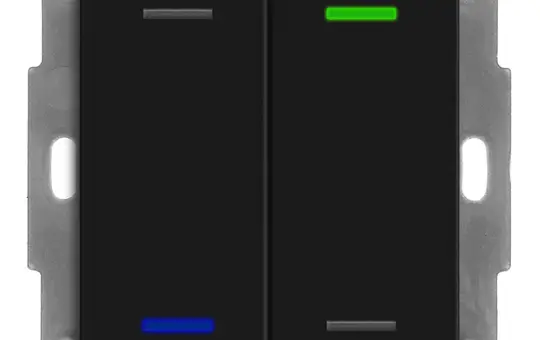 MDT BE-TAL550206.01 KNX pushbutton sensor Light 55 2-fold, neutral | matt black