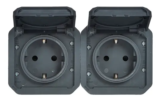 LEGRAND 069879L insert SCHUKO socket Plexo New 2-fold, horizontal | anthracite