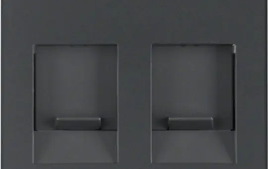 BERKER 11816086 UAE center piece Q.1/Q.3 2-fold, label field | anthracite velvet