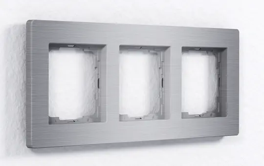 ENERTEX 1178-03-al cover frame 3-fold | brushed aluminum