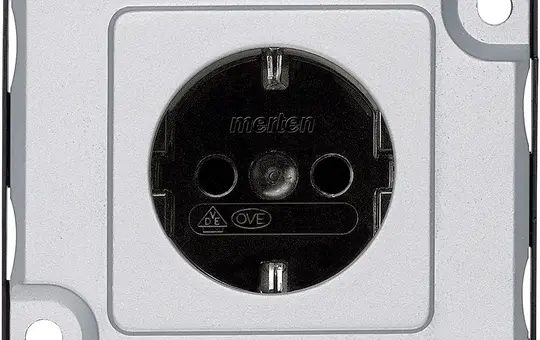 MERTEN MEG2400-7060 SCHUKO socket PANZER Touch protection, screw lift terminals | matt silver