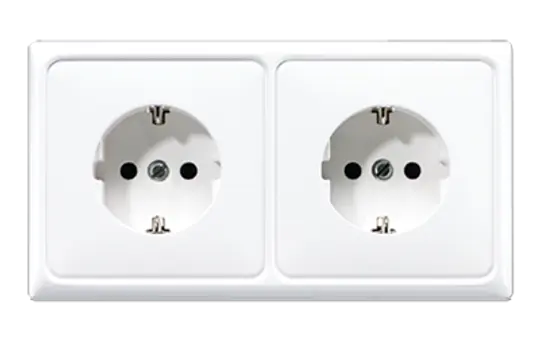 JUNG CD522BFWW cable duct SCHUKO socket CD 2-fold, thermoplastic | alpine white